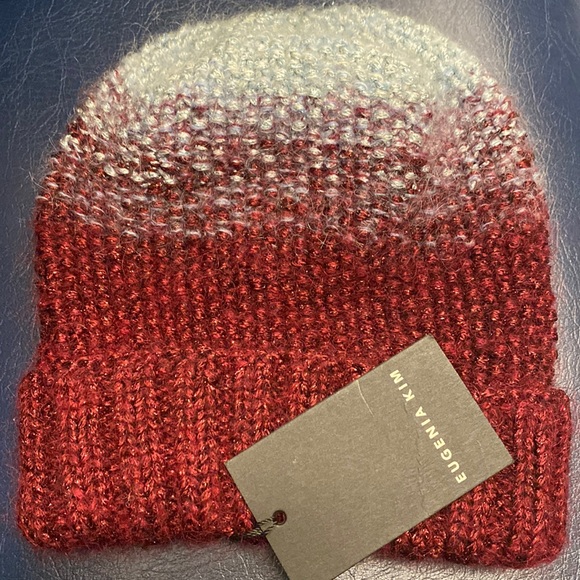 NWT Eugenia Kim Asha Wine Wool/Mohair Metallic Hat - Picture 4 of 9